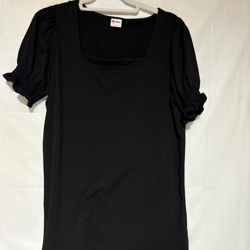 Wiholl Black Square Neck Blouse